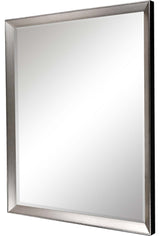 Framed Beveled Mirror, Metallic, 34"x44"