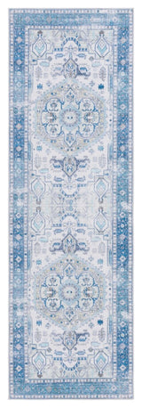 Safavieh Arizona Machine-Washable Collection ARZ105 Rug, Beige/Blue, 2'6"x8'