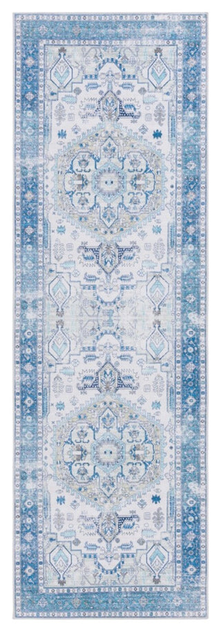 Safavieh Arizona Machine-Washable Collection ARZ105 Rug, Beige/Blue, 2'6"x8'