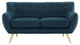 Modern Contemporary Loveseat, Azure Fabric