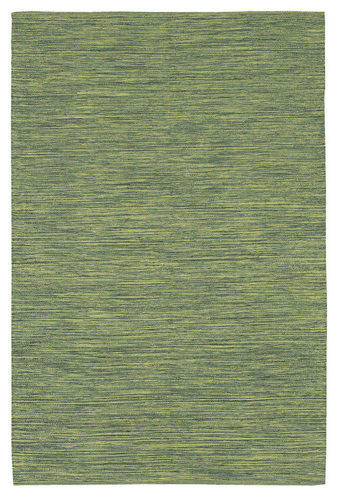 India Contemporary Area Rug, Green, 7''9"x10''6" Rectangle