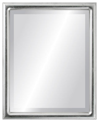 Pasadena Framed Rectangle Mirror, Silver Leaf With Black Antique, 19"x25"