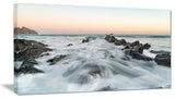 "Waves Hitting Beach At Sunrise Atlantic" Seascape Wall Art, 32"x16"