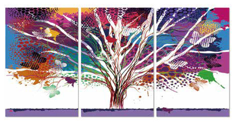 3-Piece Acrylic Panel Picture of 50 Shades of Leaves