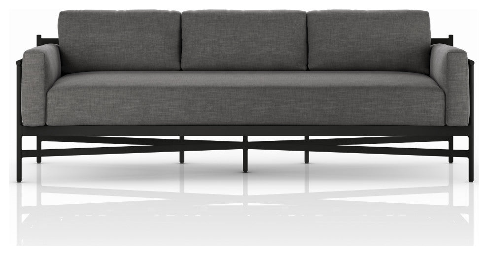 Hearst Outdoor Sofa-99"-Charcoal