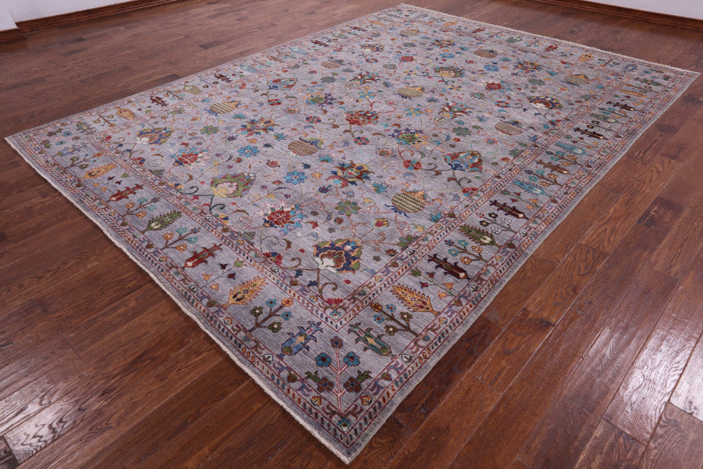 8' 9" X 12' 1" Persian Tabriz Hand Knotted Wool Rug Q9655