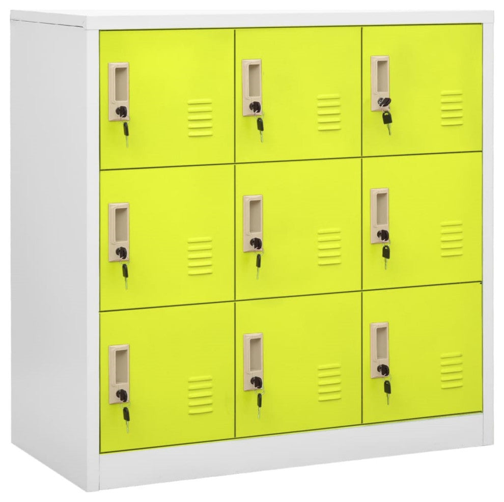 Vidaxl Locker Cabinet Light Gray And Green 35.4"x17.7"x36.4" Steel