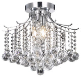 Living District Amelia 3-Light Transitional Metal Flush Mount in Chrome
