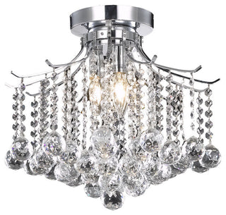 Living District Amelia 3-Light Transitional Metal Flush Mount in Chrome