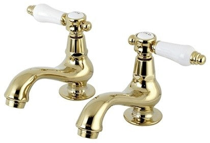 Kingston Brass Basin Faucet With Cross Handle, Polished Brass