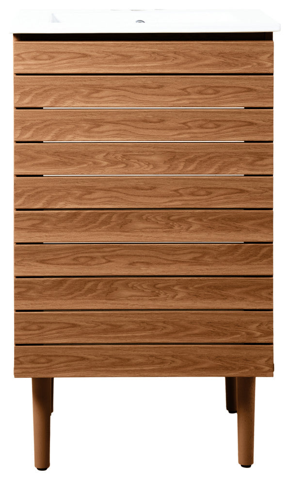 20" Slat Modern 2-Shelf Bath Vanity Cabinet Only (Sink Basin not Included)