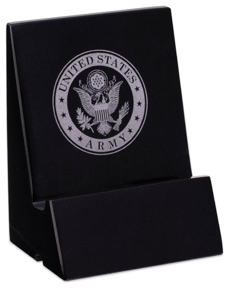 US Army Seal Genuine Marble Jet Black Cell Phone and Tablet Holder