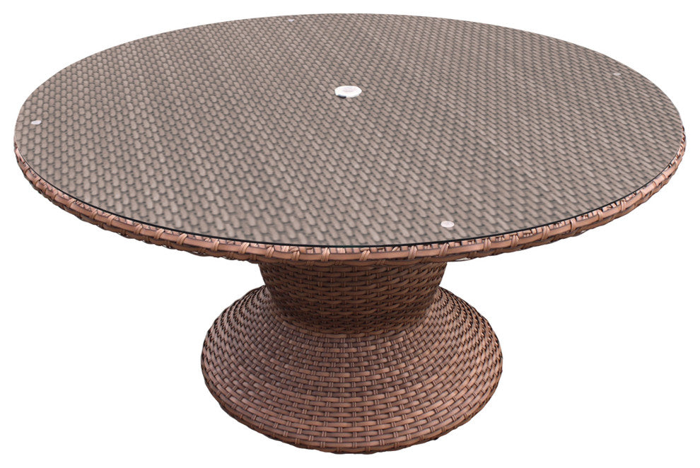 Laguna 60" Patio Dining Table With 8 Chairs With Arms, Gray