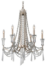 Barcelona 6-Lt Crystal Chandelier - Transcend Silver