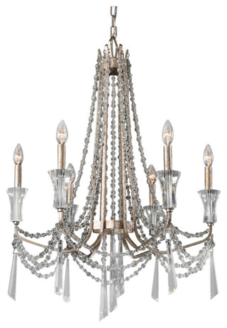 Barcelona 6-Lt Crystal Chandelier - Transcend Silver