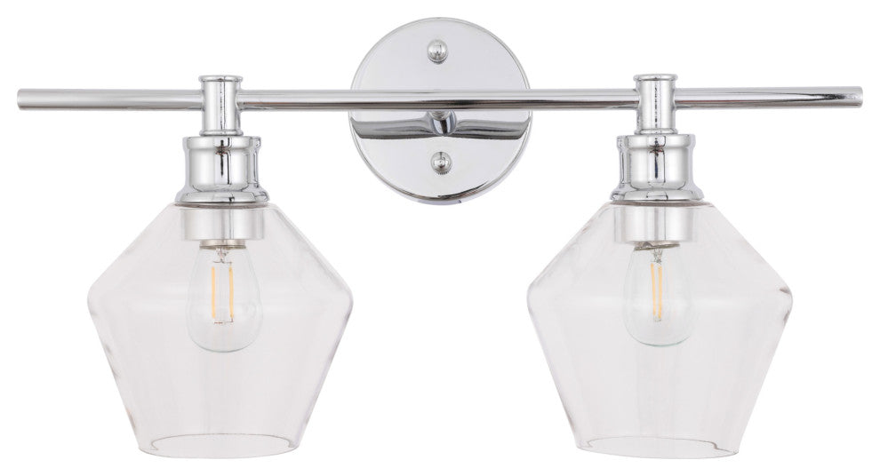 Elegant Lighting LD2312 Gene 2 Light 19"W Vanity Light - Chrome