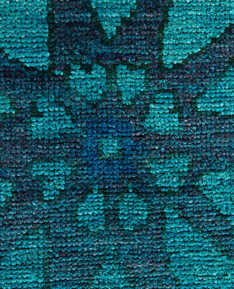 Overdyed One-of-a-Kind Hand-Knotted Area Rug Green, 8' 3" x 9' 8"