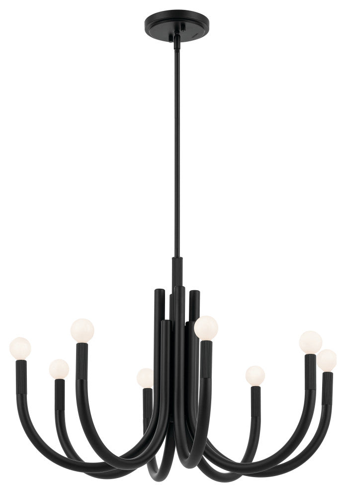 Odensa 8 Light Chandelier 1 Tier Medium, Champagne Bronze, Black