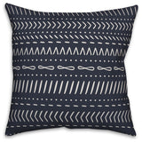 Navy Tribal Stripes 20x20 Throw Pillow
