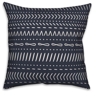Navy Tribal Stripes 20x20 Throw Pillow