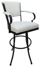 Miami Extra Tall 34" Swivel Metal Bar Stool - Noam Base, White Vinyl, Black, 34"