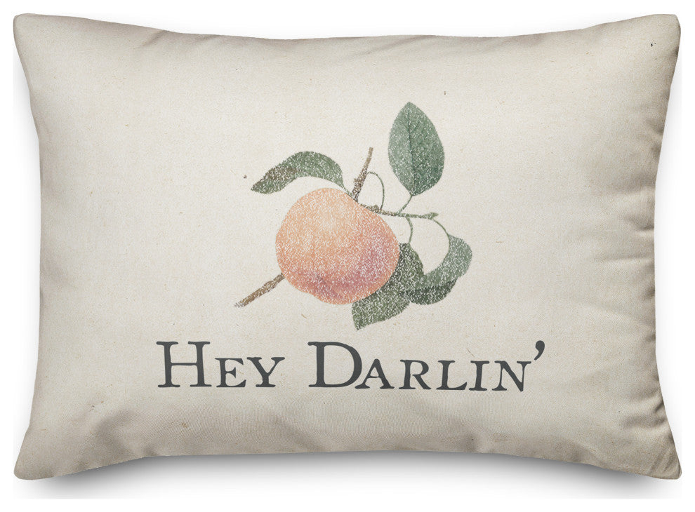 Hey Darlin Vintage Peach Pillow 14x20 Spun Poly Pillow