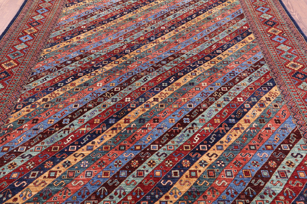 Persian Gabbeh Shall Handmade Rug 8' 0" X 9' 6" Q5011