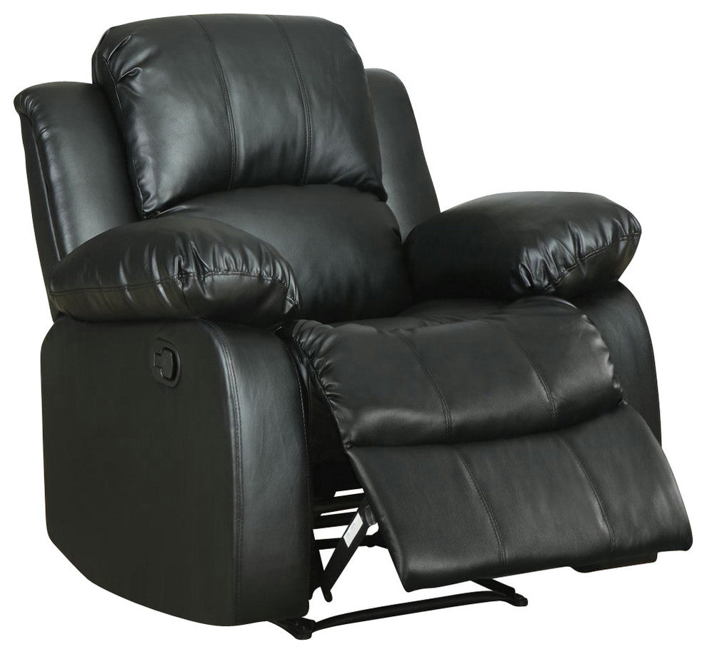 Homelegance Cranley Reclining Chair, Black Leather