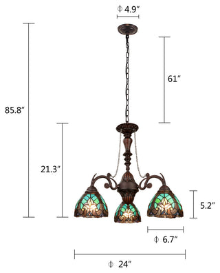 Liaison Victorian-Style 3-Light Mini Chandelier 24" Wide