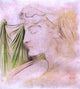 Simeon Solomon Woman's Head in Profile With Drapery Gallery Wrapped Canvas Print