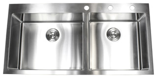 43" Drop In Topmount Stainless Steel Double Bowl Kitchen Sink Package