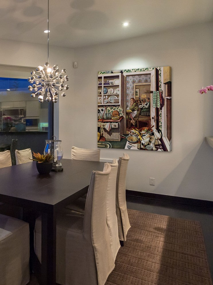 "After Dinner Dishes" Painting Print on Canvas by Stevan Dohanos