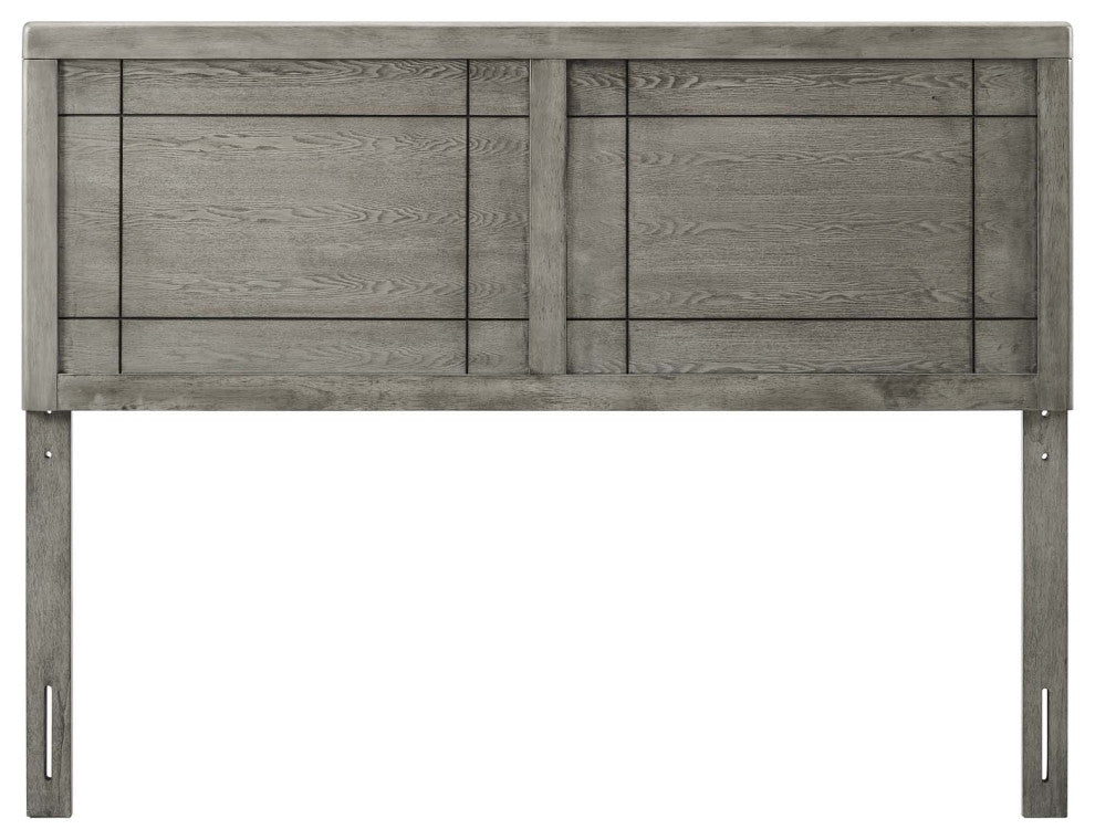 Headboard, Full Size, Wood, Gray, Modern Mid-Century, Bedroom Master Suite