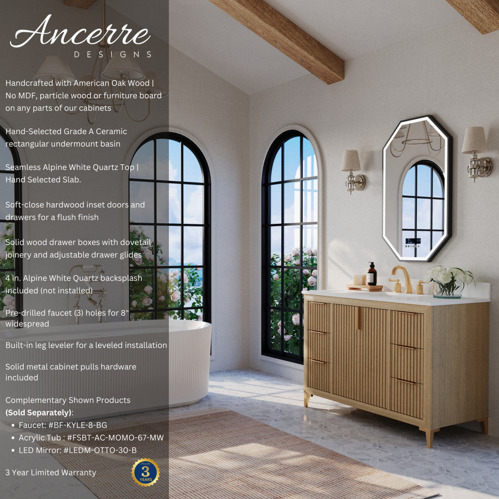 Turlington Bath Vanity Set, Oak, 48"