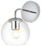1 Light Chrome And Clear Bath Sconce