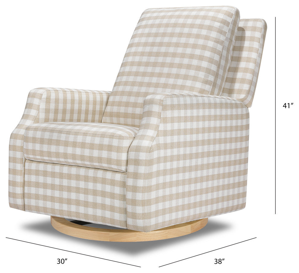 Crewe Recliner and Swivel Glider, Tan Gingham