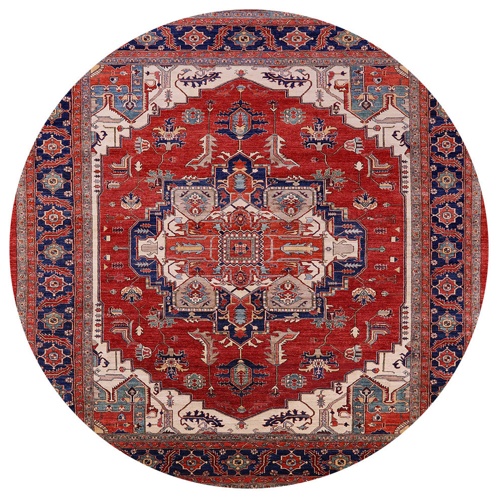 Ahgly Company Indoor Round Mid-Century Modern Area Rugs, 7' Round