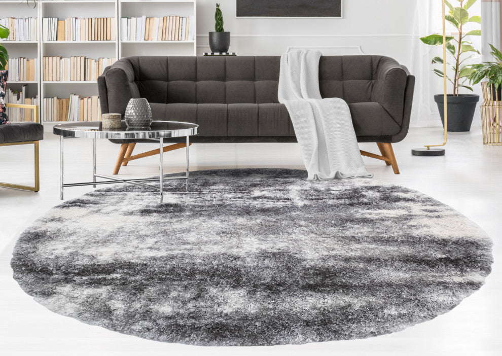 Noori Rug Shag Madison Charcoal/Grey Round Rug