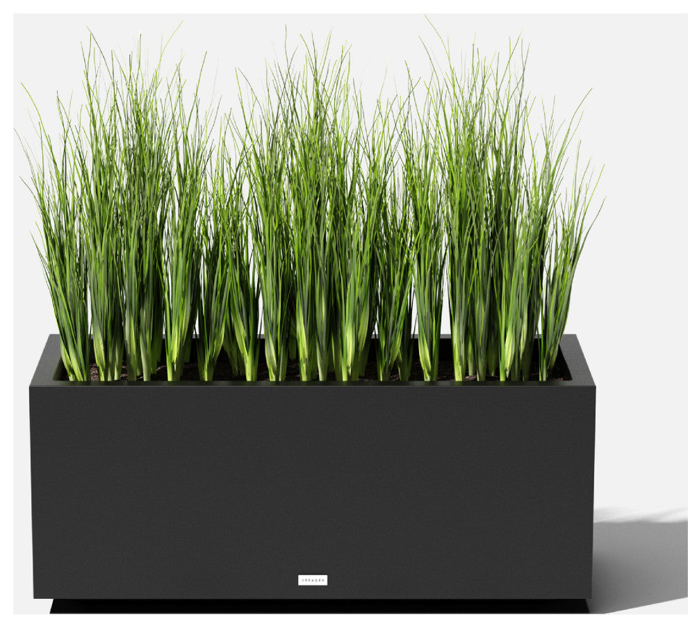 Veradek Block Series Long Box Planter, Black, 16.25"h X 15"w X 38"l