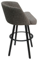 Swivel Metal Bar Stool Joey on Warren Base, Mojave Gray Gray, 34"