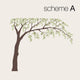 Falling Leaves Weeping Willow Tree Decal With Leaves, Scheme A, Standard
