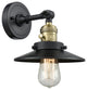 Railroad 1-Light Sconce, Black Antique Brass, Shade: Matte Black