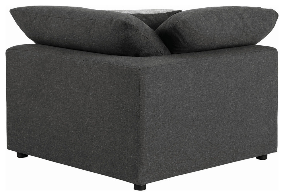 Upholstered Corner Sofa, Charcoal Finish