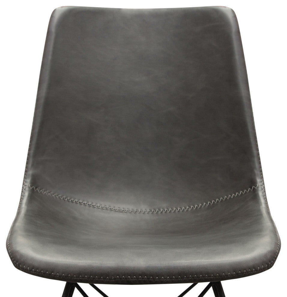 Theo 4 Dining Chairs With Metal Base, Weathered Gray