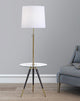The PREMIERE Modern Tripod Glass Table Floor Lamp, Antique Brass