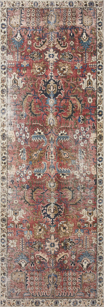 Chris Loves Julia x Loloi Jules Merlot/Multi 2'-6" x 7'-6" Area Rug