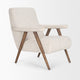 Nico Oatmeal Upholstered With Brown Wood Accent Chair