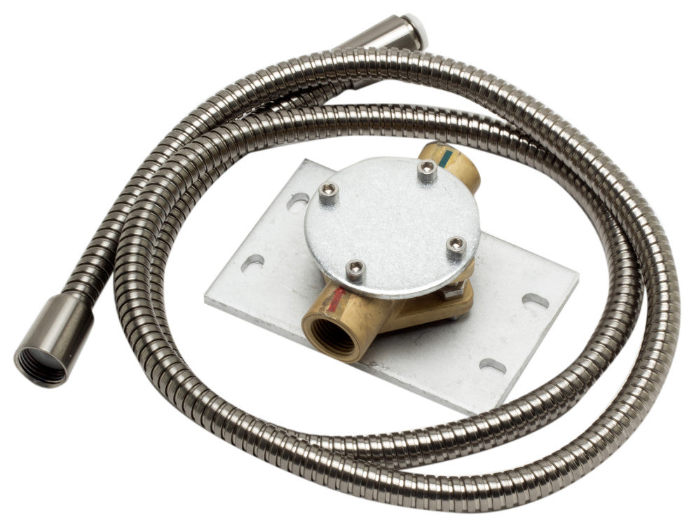 Alfi brand AB2180-BN Floor Mount Tub Filler with Shower Head Brushed Nickel