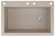 Radius 33" silQ Granite Single Bowl Kitchen Sink with 4 Holes in Cafe Latte