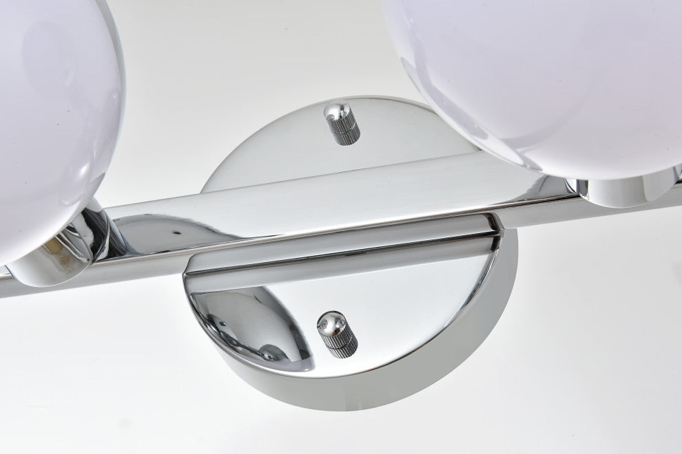 4 Light Chrome And Frosted White Bath Sconce